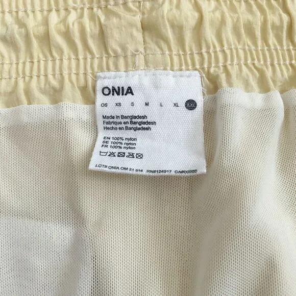 NWOT Onia Swim Shorts Men's Size XXL Yellow Drawstring Pockets Mesh Lined Beach - Picture 5 of 5